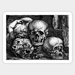 Child with Three Skulls - Barthel Beham Sticker